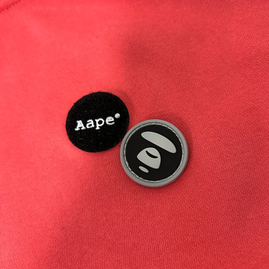 에이프 벨크로 패치 로고 핑크 후드티  상품이미지4