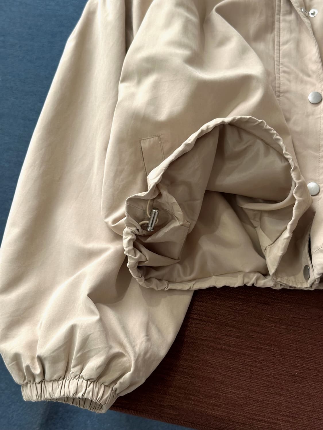 Poly nylon cropped wide parka 상품이미지3
