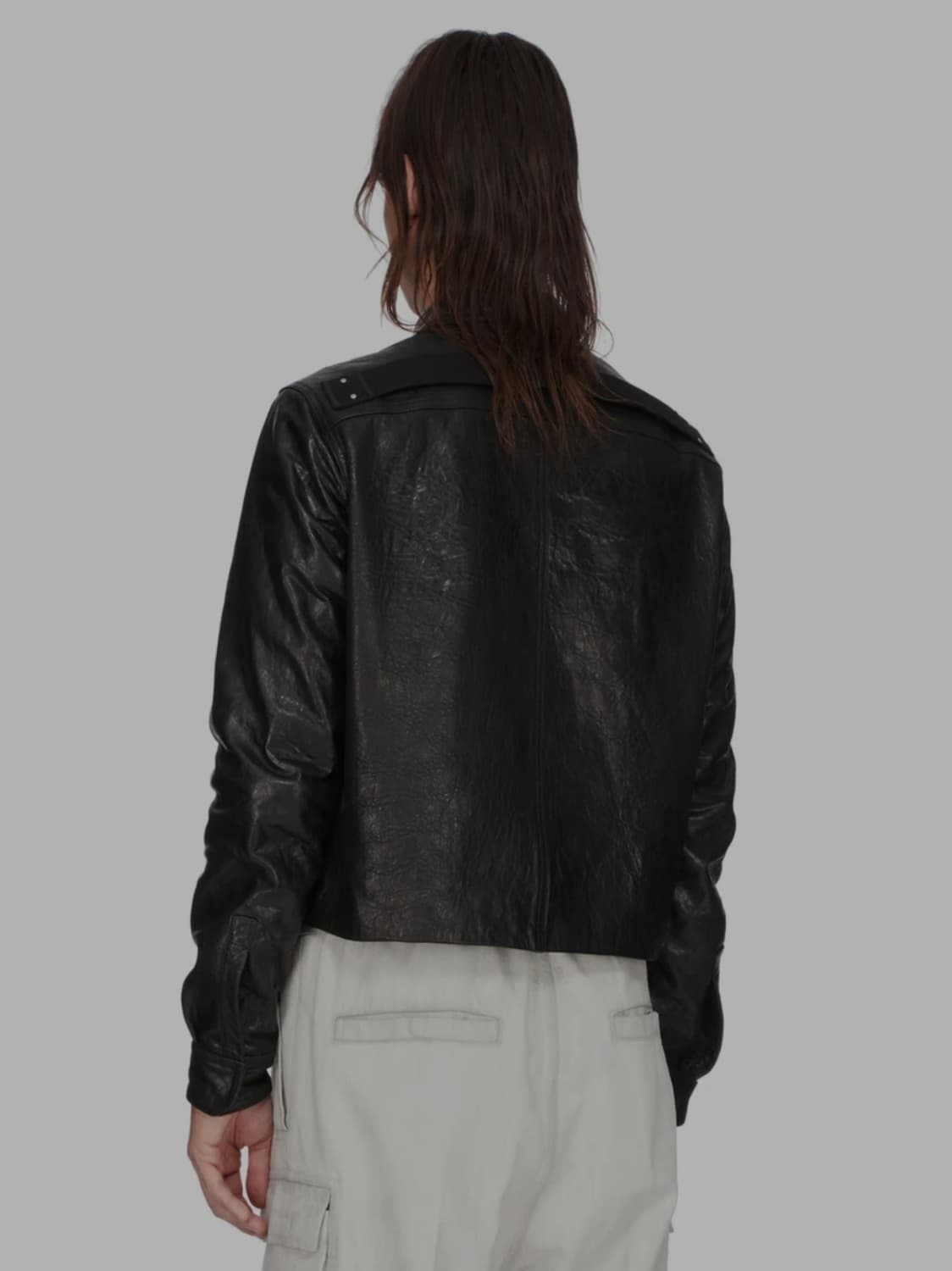 릭오웬스 SS26 TEMPLE 런웨이 투어 앨리스 레더 자켓 48사이즈 상품이미지3