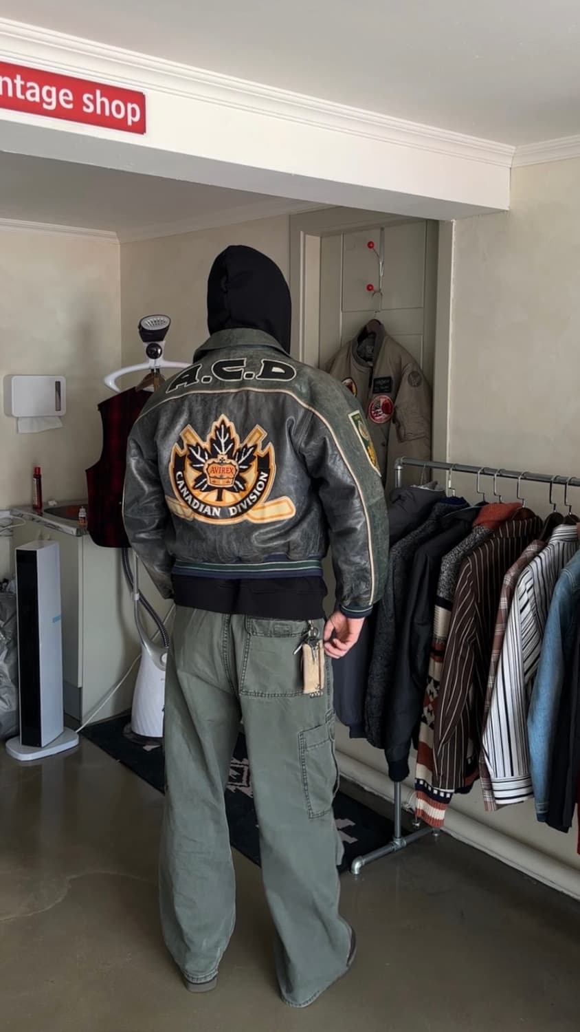 90s 아비렉스 avirex 캐나디언디비전 하키팀 레더 바시티 자켓 상품이미지1