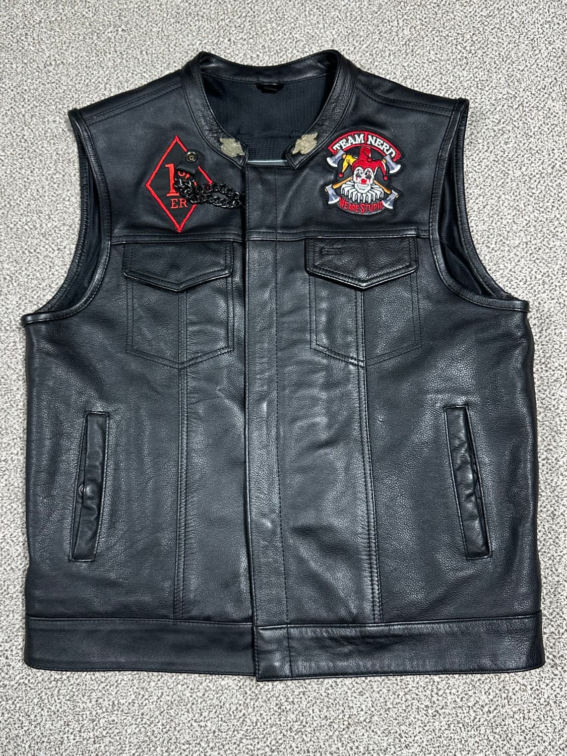 Fmc 할리데이비슨커스텀 패치 레더 베스트 L 상품이미지2