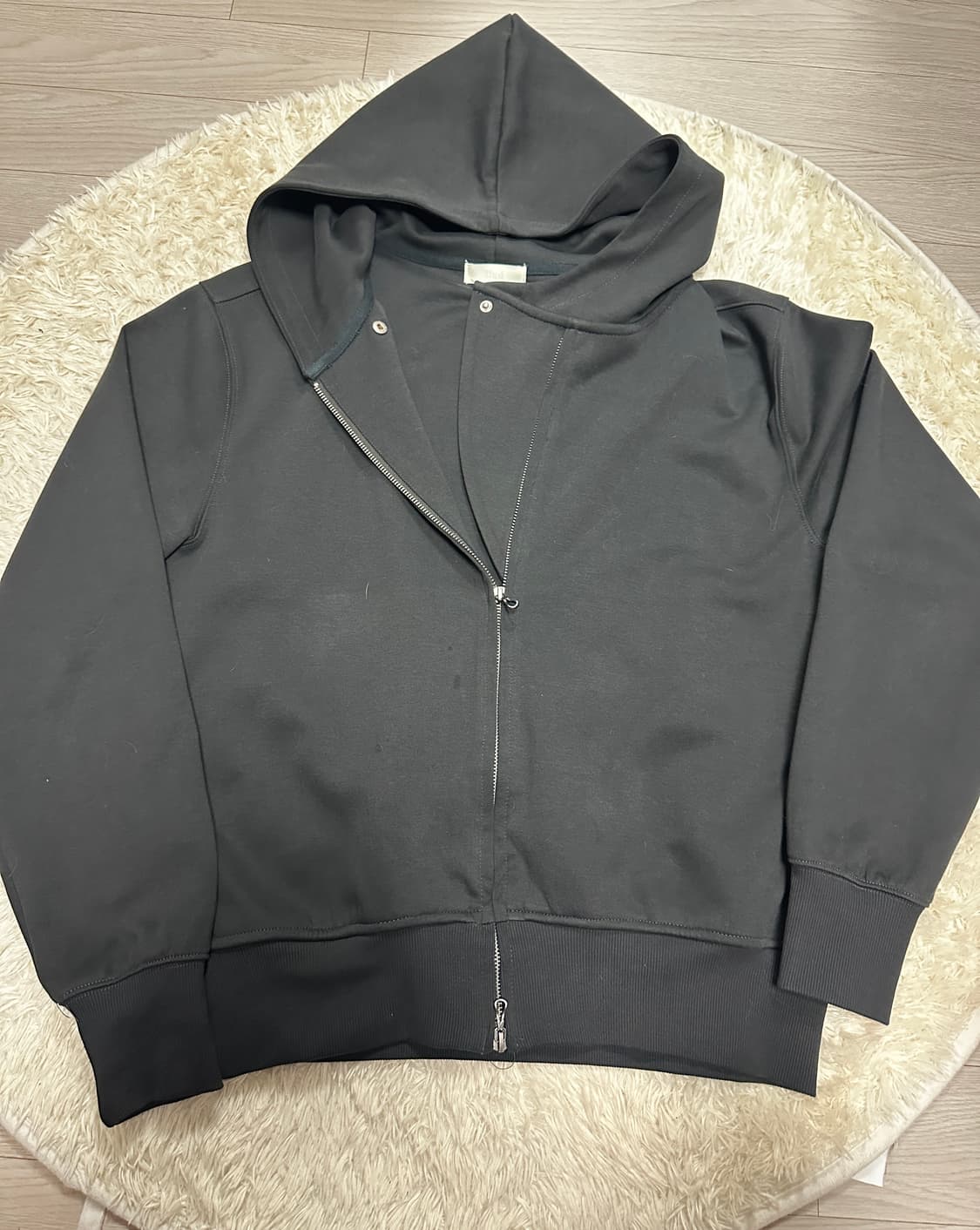 Wrap Hooded Zip up charcoal 상품이미지3