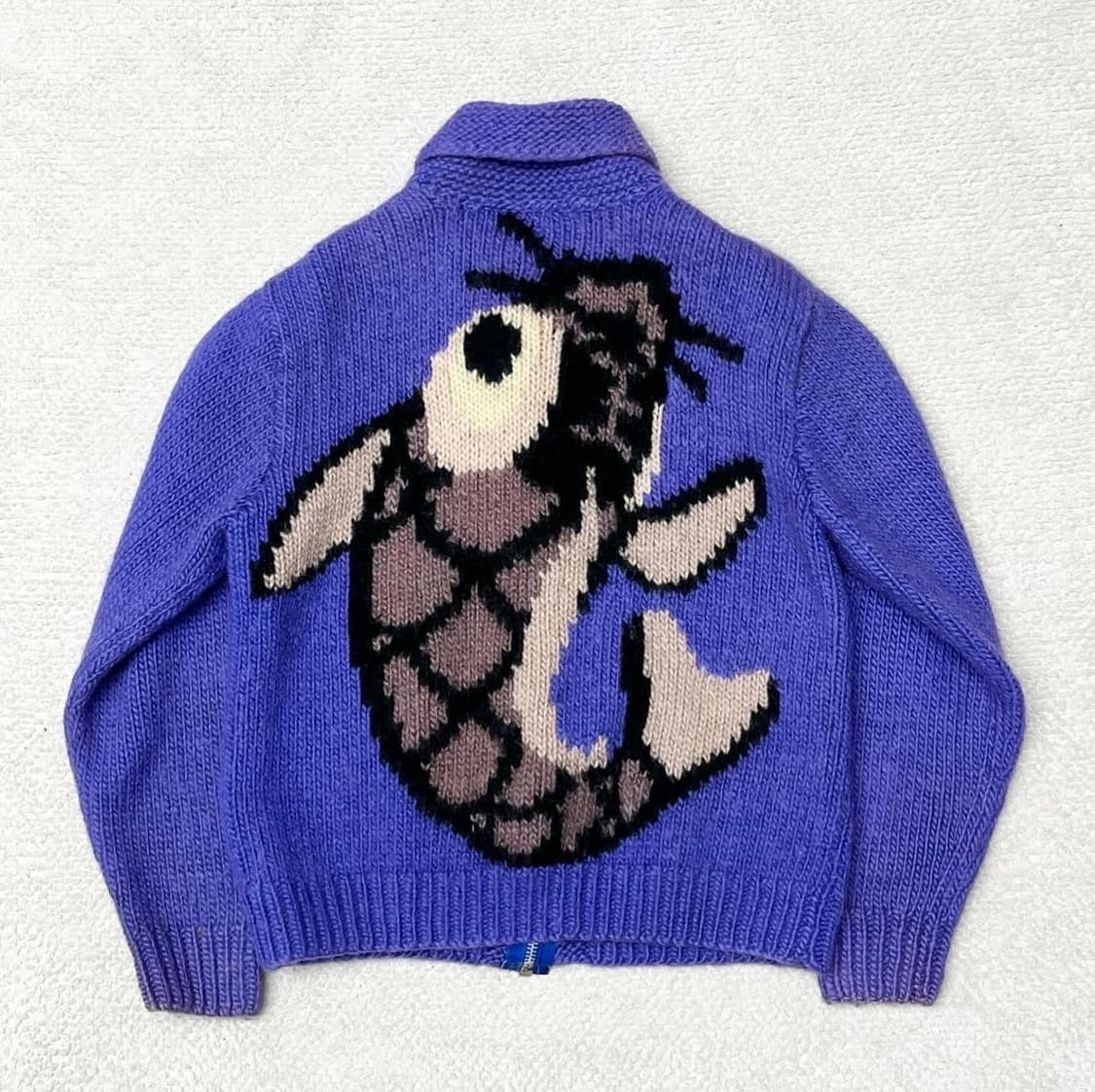 재패니즈 빈티지 퍼플 코이 헤비 울 가디건  상품이미지1