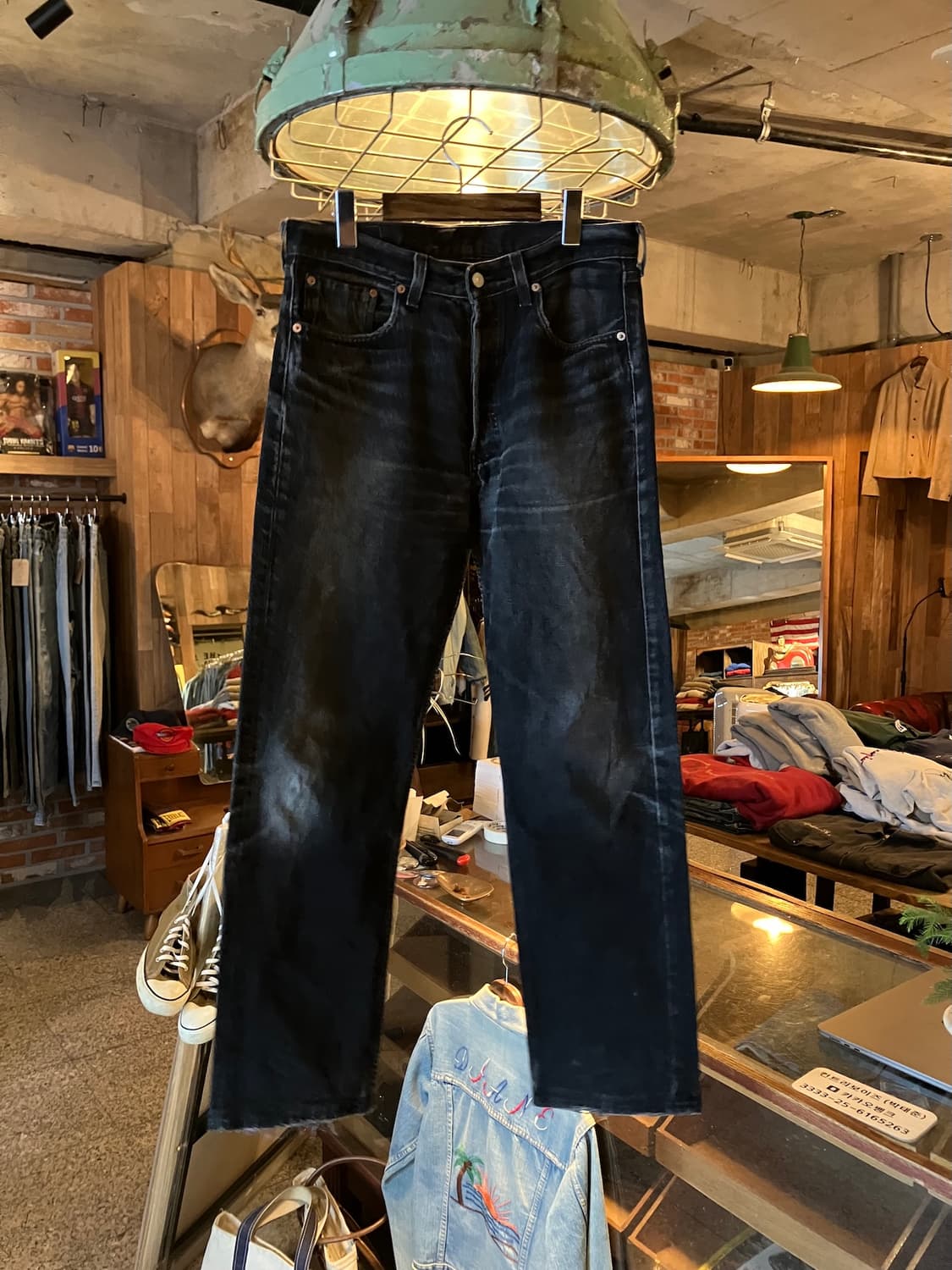 90s USA Levis 501 0660 Black Denim Pants 상품이미지1