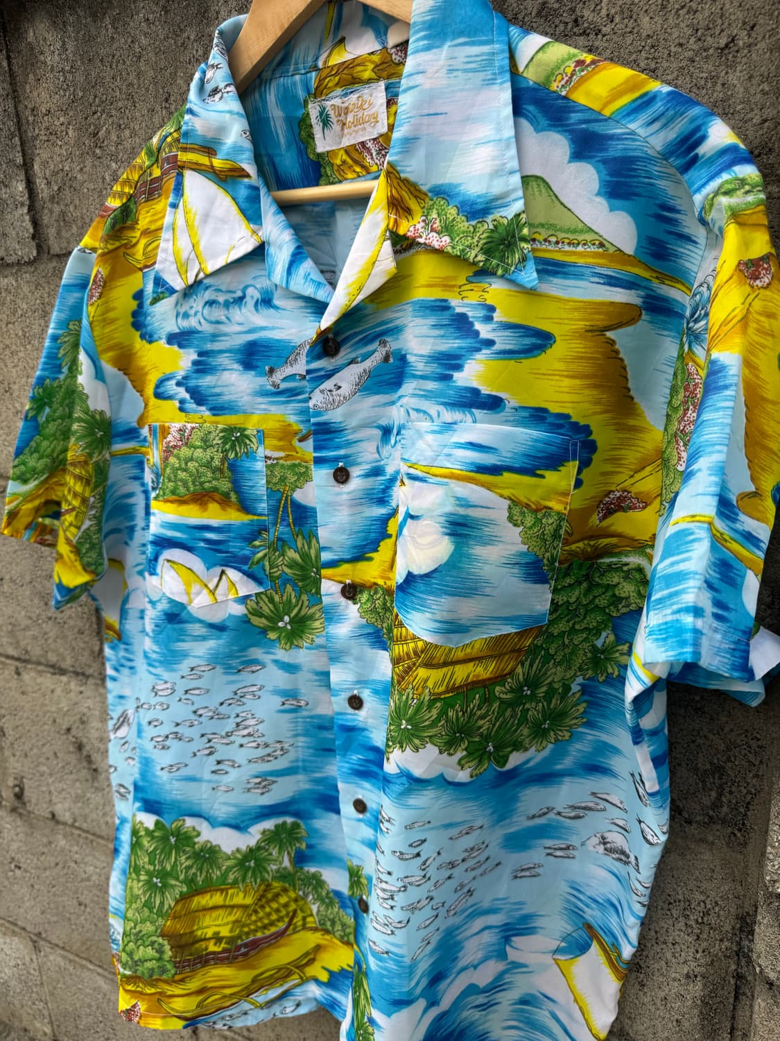 70s waikiki holiday 빈티지 하와이안 셔츠 상품이미지3
