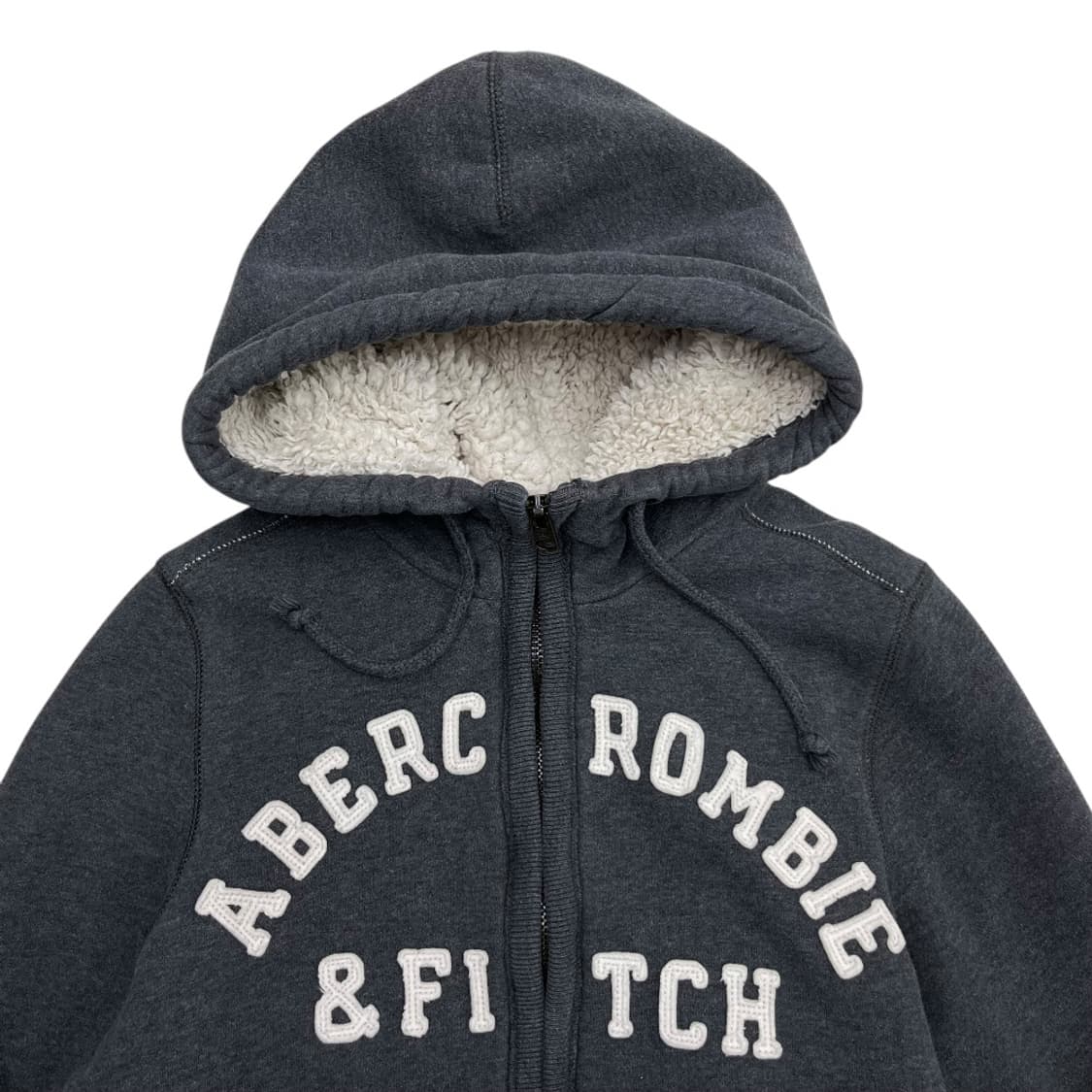아베크롬비 패치로고 그레이 양털 후드집업 M 상품이미지4