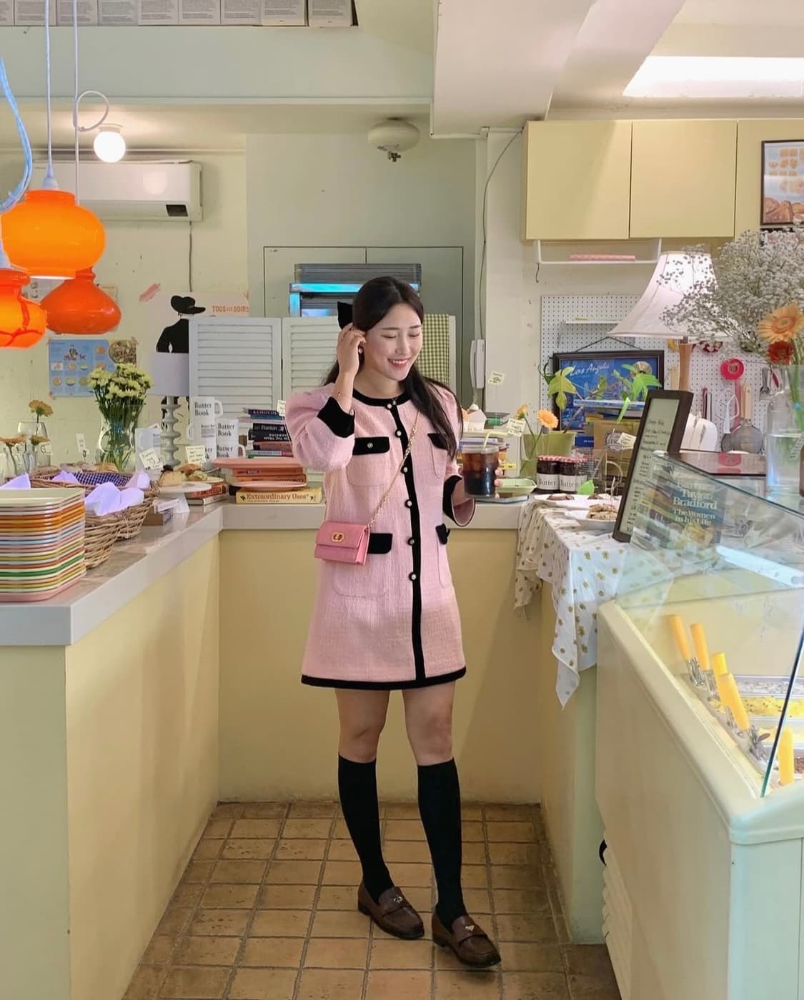 쟈니헤잇재즈 퍼프 버튼 미니 드레스 핑크 상품이미지1