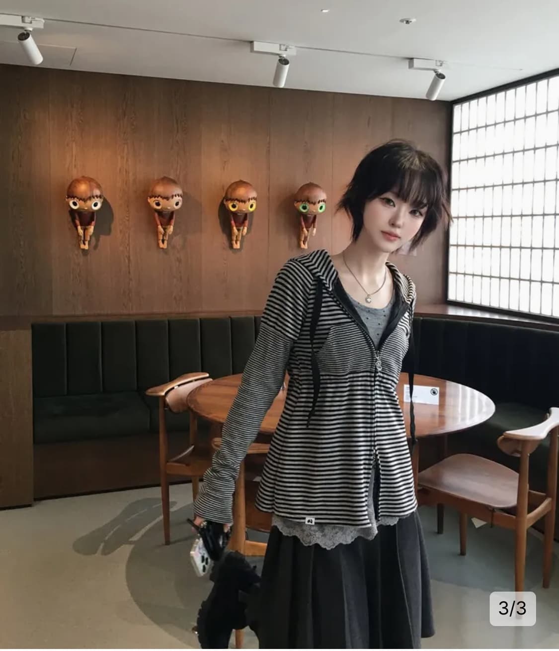 허그유어스킨 스트라이프 베이비돌 후드집업 상품이미지2