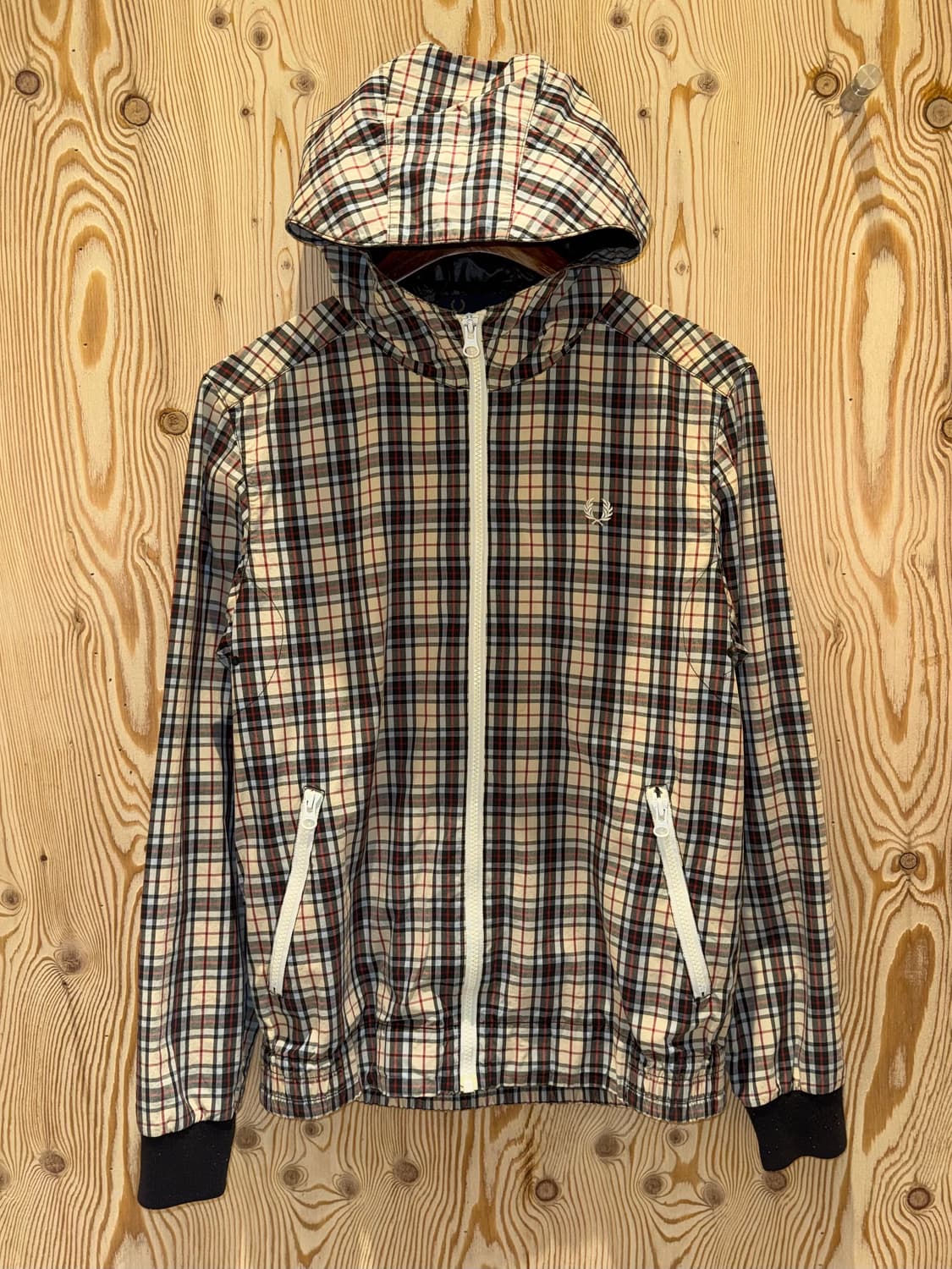 프레드 페리 체크 후드자켓 상품이미지1