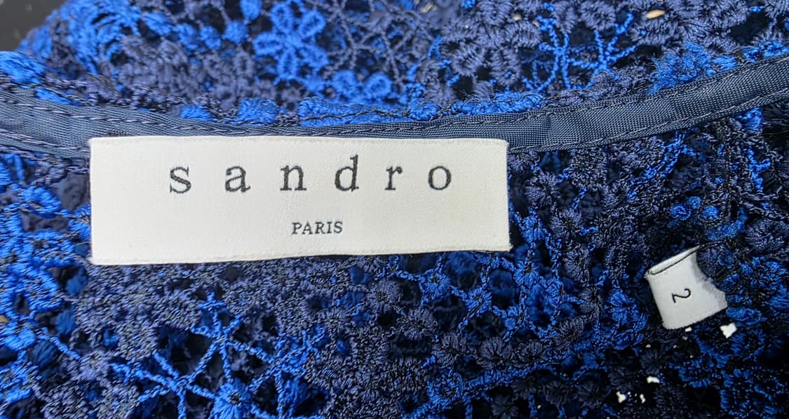 산드로 크로세 레이스탑 55~슬림66 니트탑 여성 반팔블라우스 WM46 상품이미지3