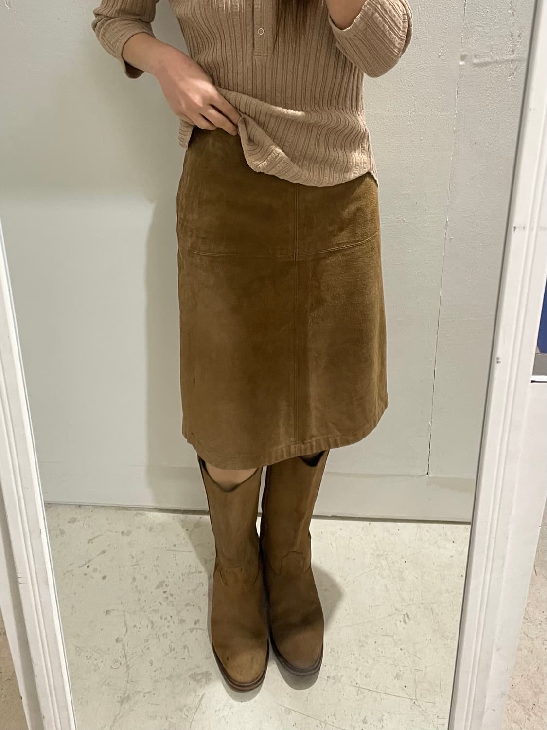 VTG leather skirt  상품이미지1