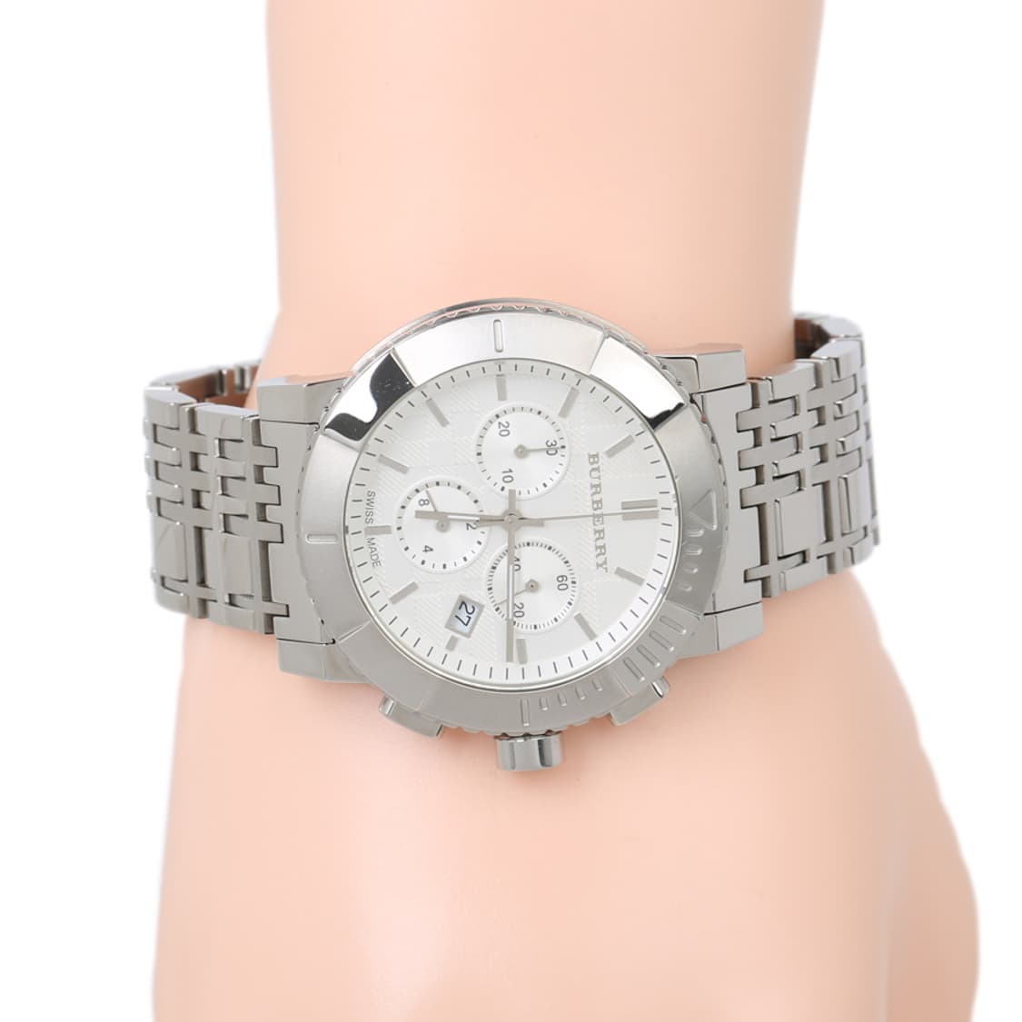 버버리 시계 크로노그래프 화이트 체크 다이얼 워치 BU2303 상품이미지5