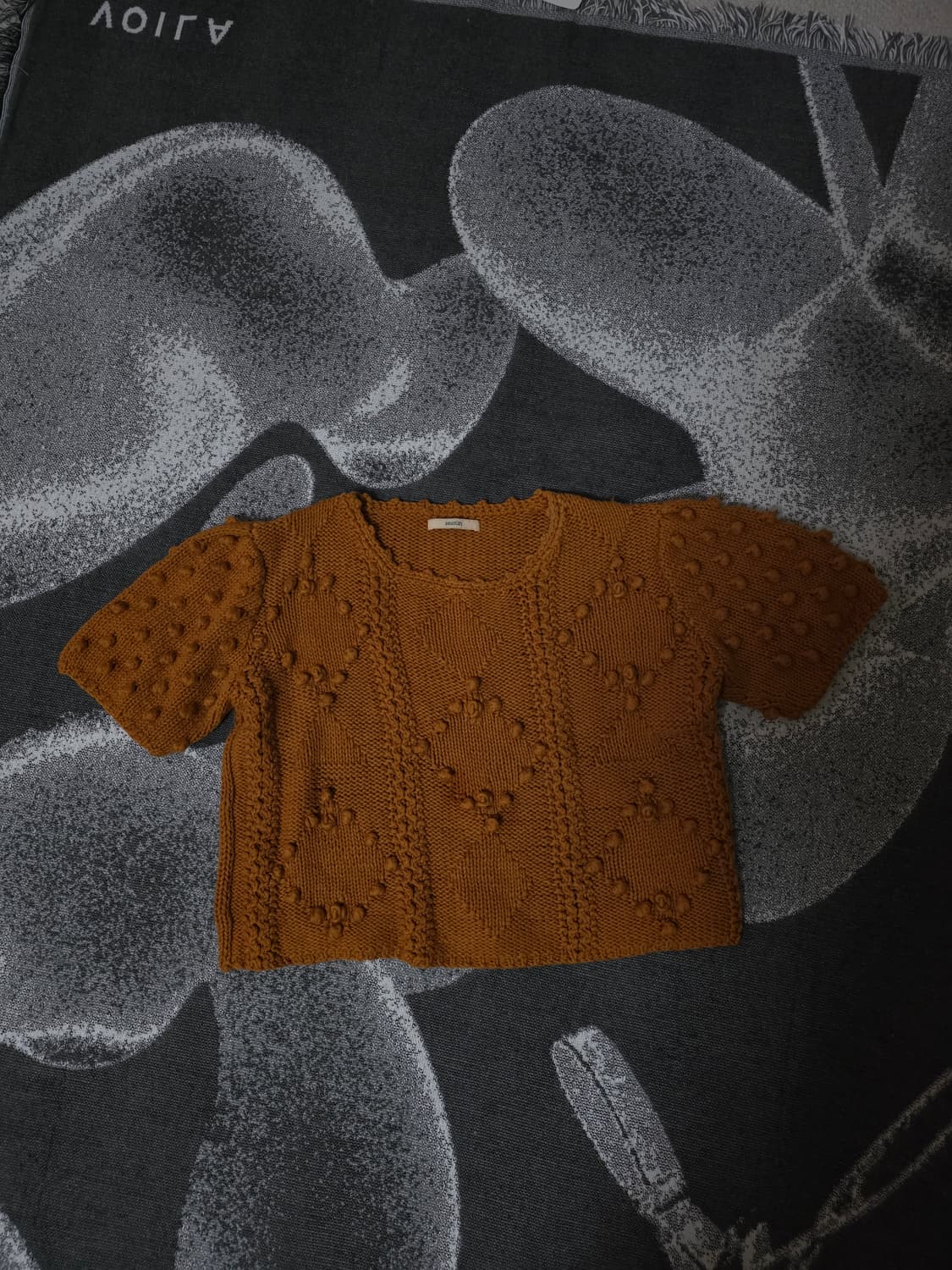 SESSUN 세선 크로쉐 카멜 크롭 니트 상품이미지3