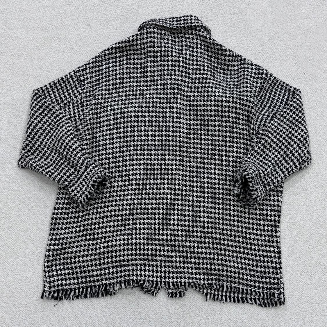 XS 자라 체크 패턴 트위드 재킷 0319E 상품이미지2