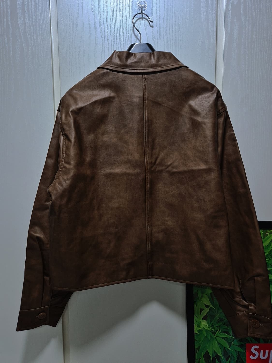 Jellpe. 초코브라운 가죽자켓 상품이미지2