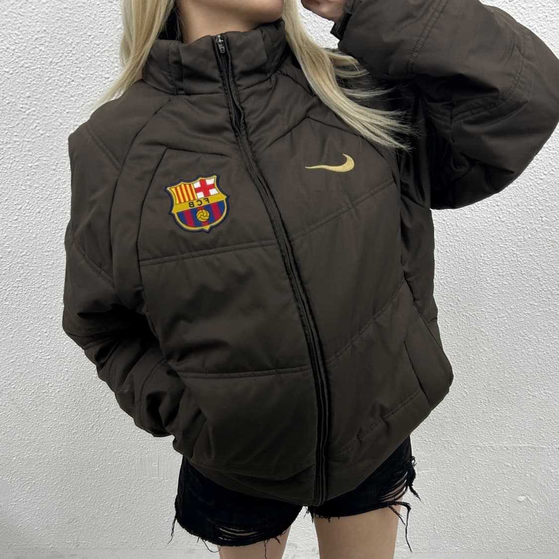 나이키 바르셀로나 로고 딥브라운 패딩 L 상품이미지2