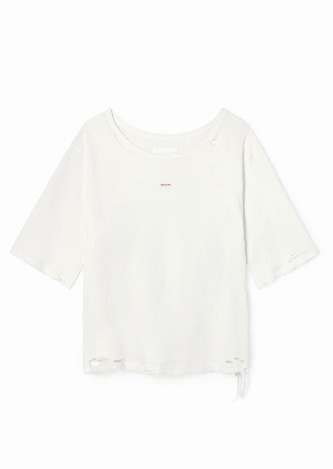 에스이오 seo DISTRESS OFF-SHOULDER T-SHIRT 상품이미지4