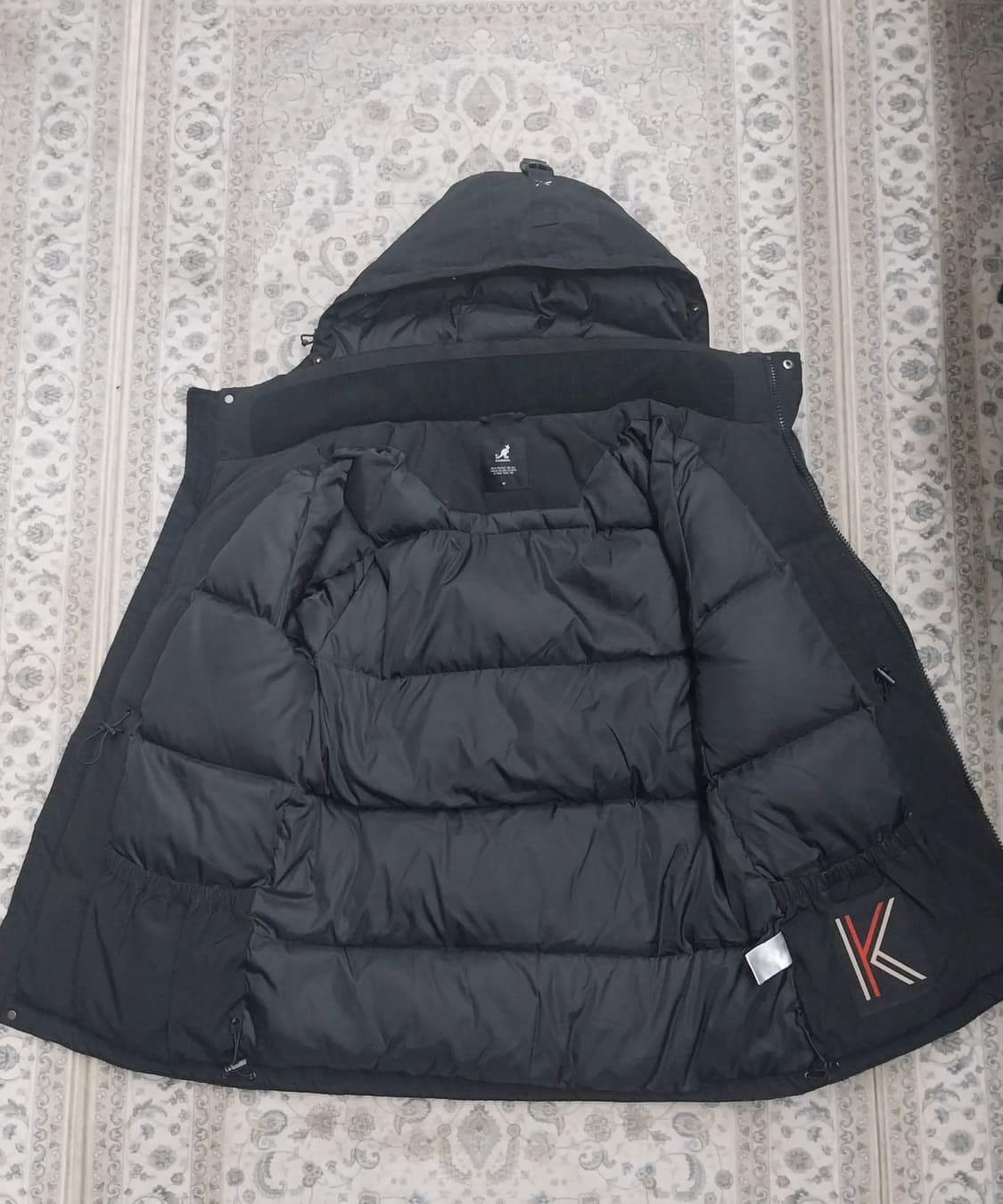 캉골 블랙 후드 패딩 점퍼 M (후드분리됨) 상품이미지3