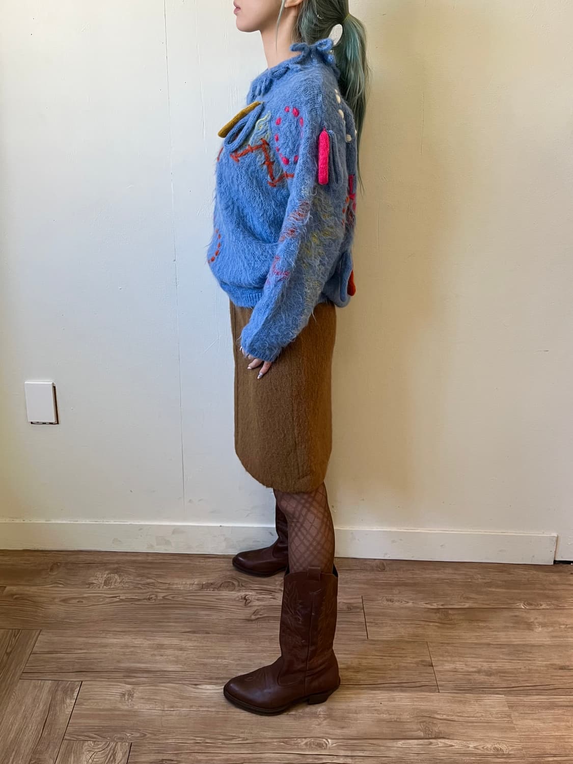 BIGI 모헤어 카멜 스커트 상품이미지8