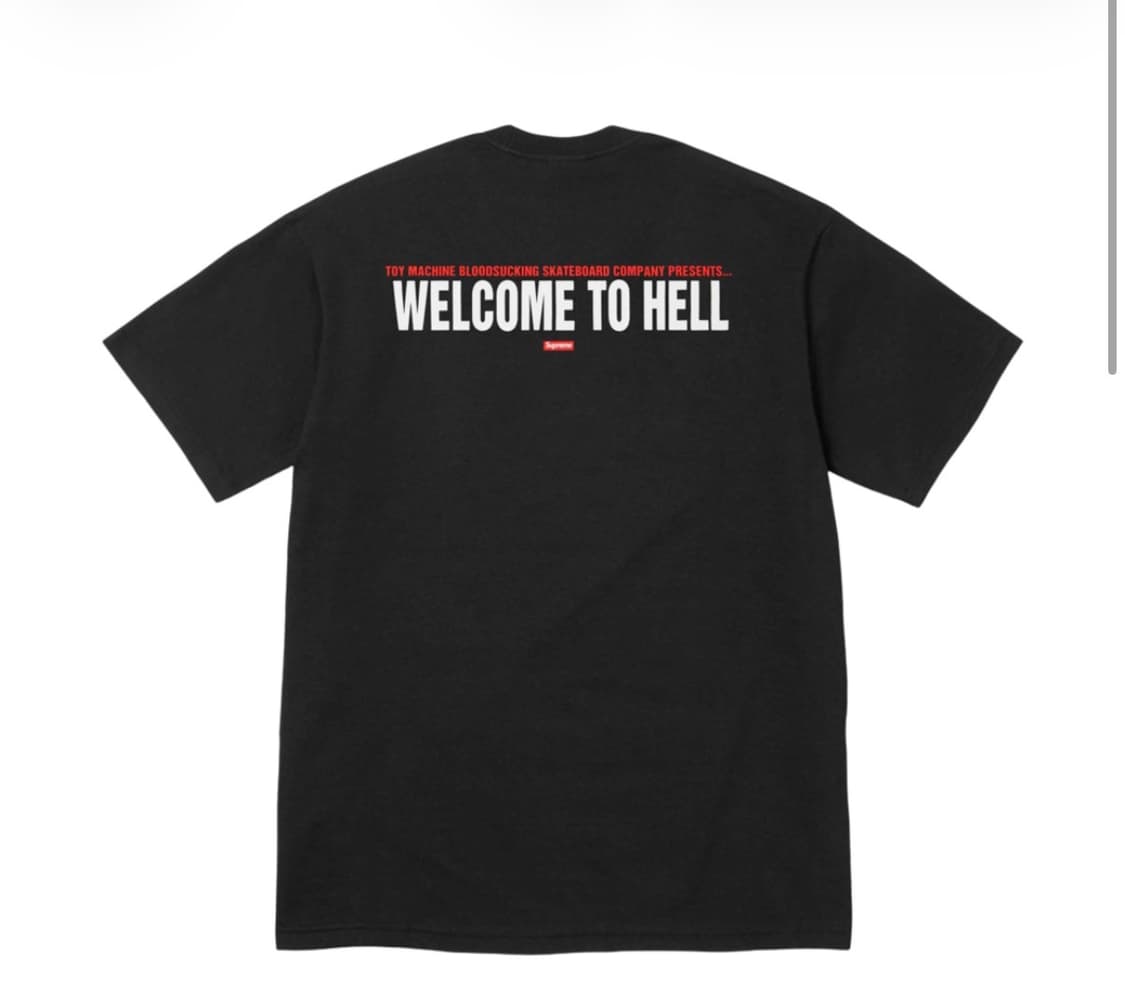 슈프림 x 토이 머신 웰컴 투 헬 티셔츠 블랙, XL 상품이미지4