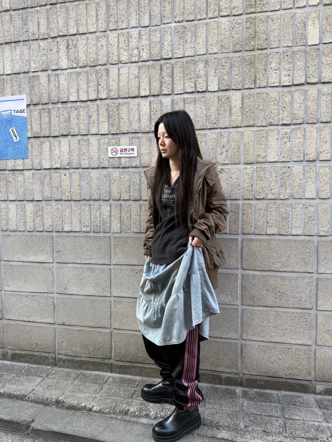 니들스 블랙&핑크 트랙 조거 팬츠 상품이미지4