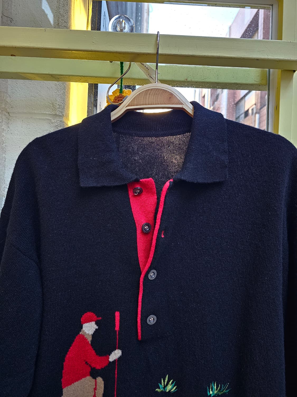 Seve Ballesteros 블랙 골프 자수 니트 상품이미지3