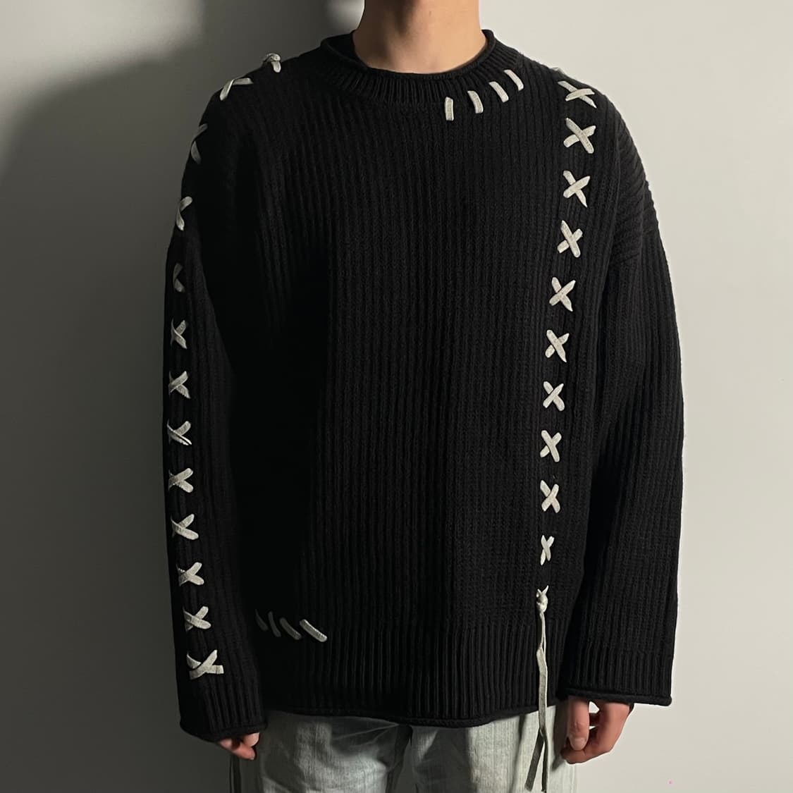 (새상품) HARE 하레 스티치 라운드 니트  (on.98) 상품이미지1