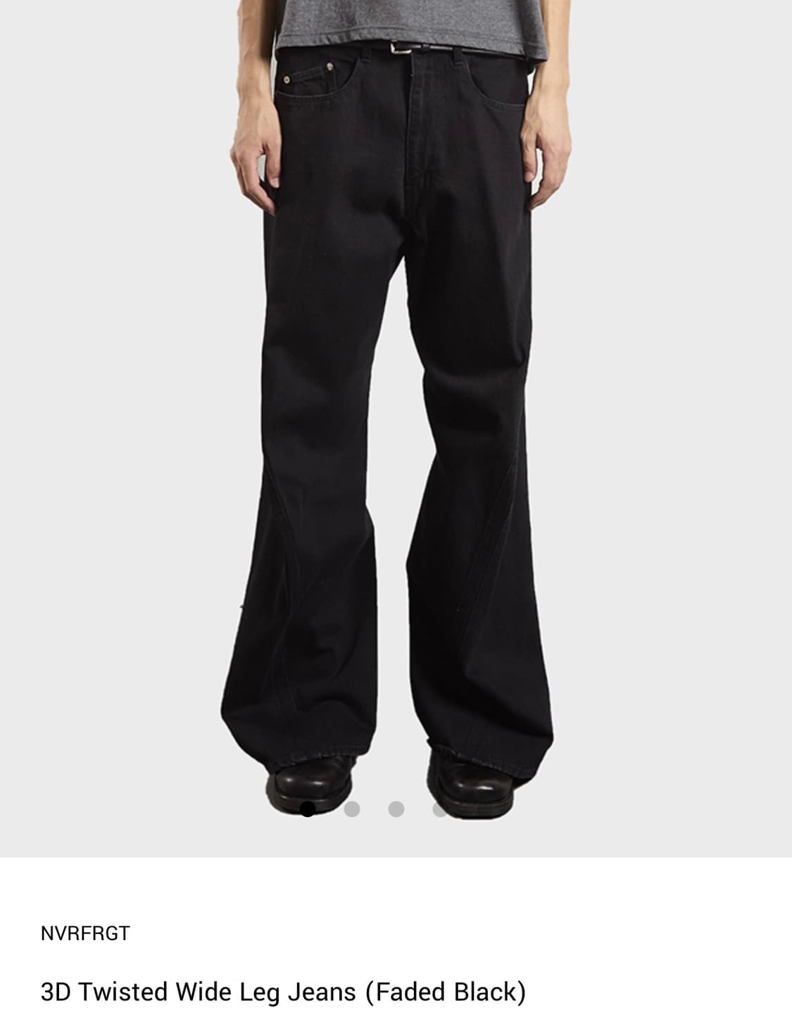 3D Twisted Wide Leg Jeans (Faded Black) 상품이미지4