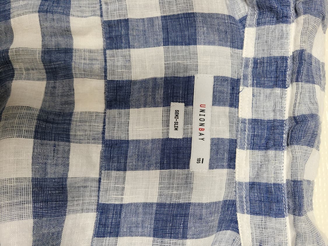 유니온베이 Unionbay 남자 린넨 체크셔츠 105 블루 상품이미지8
