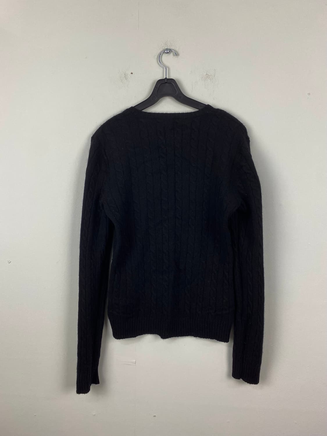 랄프로렌 블랙 브이넥 꽈배기 니트 M 상품이미지2