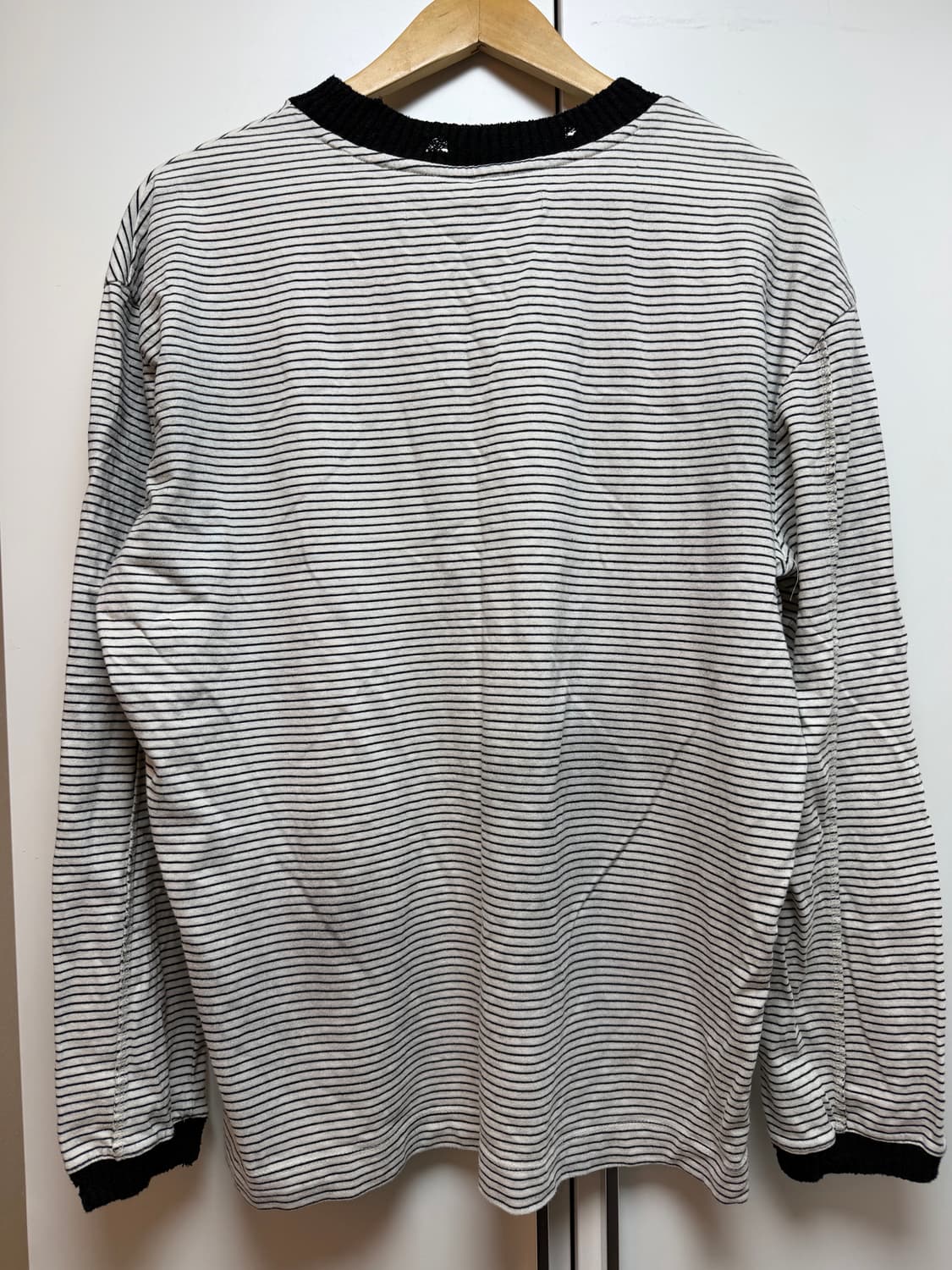 앤더슨벨 커트 스트라이프 롱 슬리브 티셔츠 화이트 M 상품이미지3