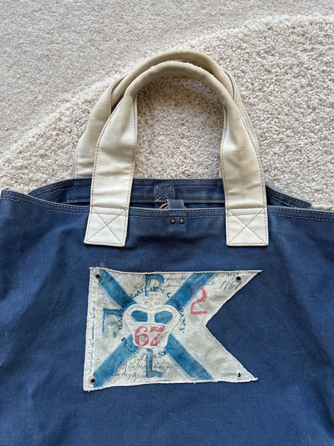 폴로 랄프로렌 캔버스 패치워크 토트/크로스백 상품이미지3