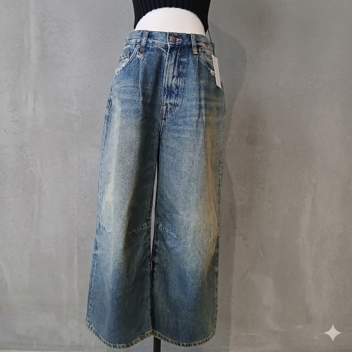 [R13] 크롭 와이드레그 진 상품이미지1