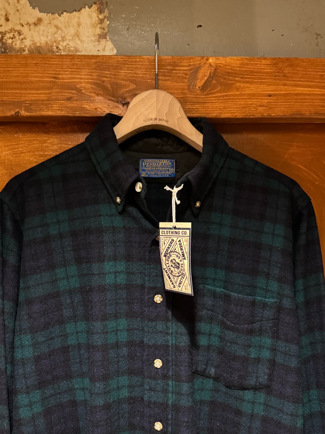 70s 펜들턴 울플란넬 타탄체크셔츠 (M) 상품이미지4