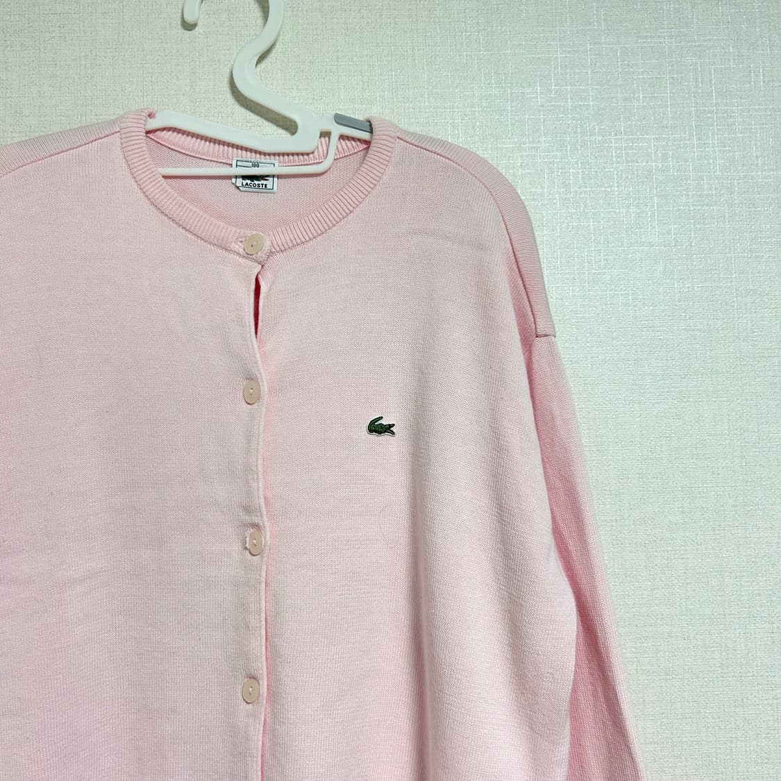 라코스테 니트 가디건 베이비 핑크 L 상품이미지4