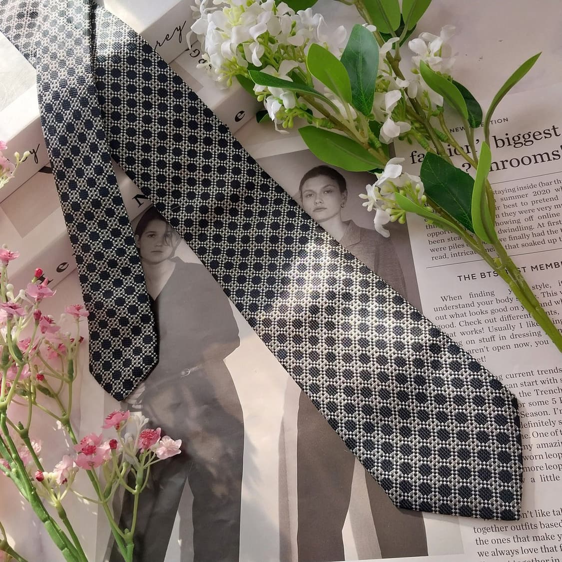 휴고보스 실크 블랙 패턴 슬림 넥타이 7.9cm A+등급 K1815
 상품이미지4