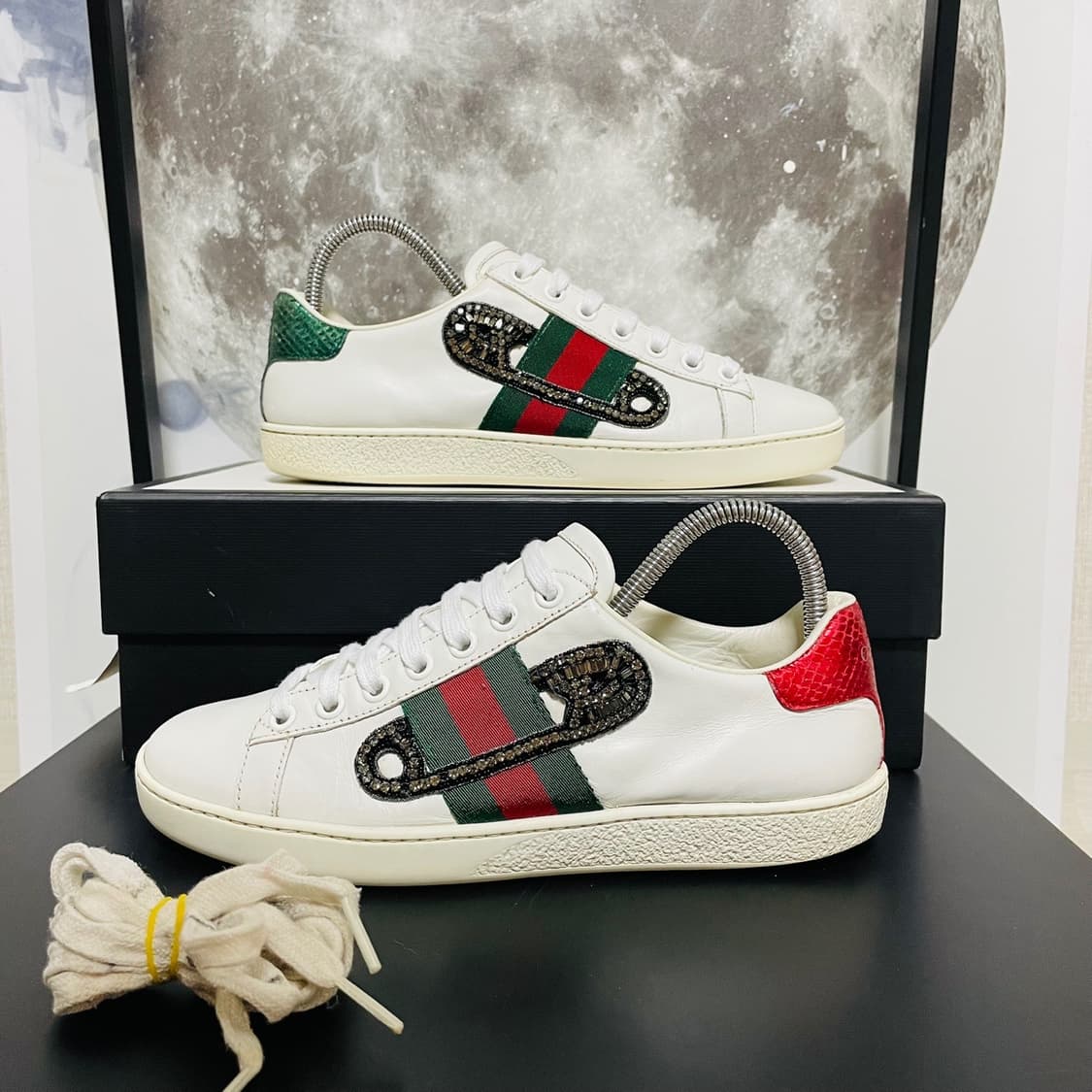 정품 35) 구찌 에이스 크리스탈 핀 스니커즈 상품이미지1