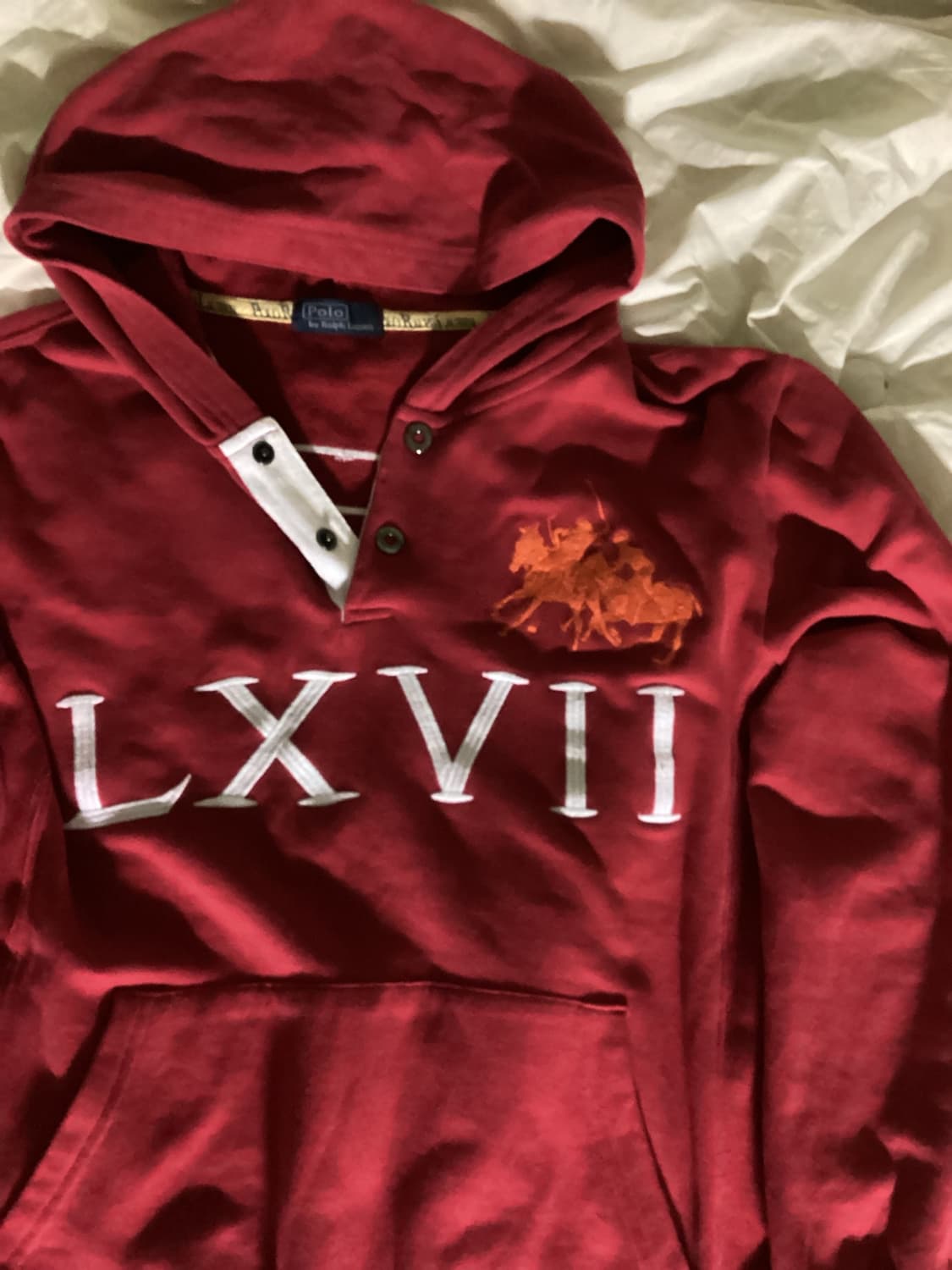 폴로 LXVII 레드 후드티 상품이미지1
