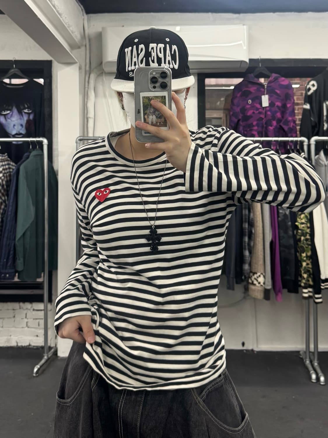 꼼데가르송 스트라이프 롱슬리브 상품이미지1