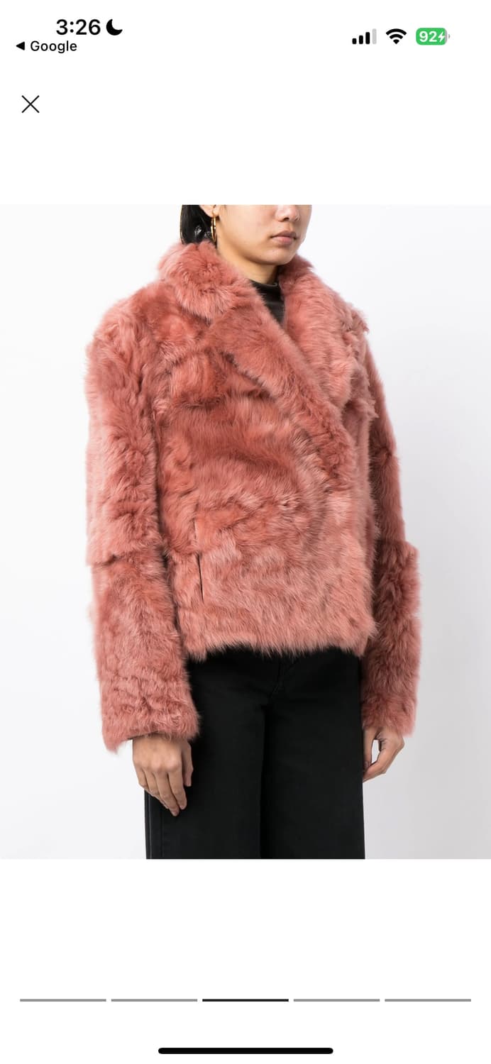 Yves Salomon 핑크 fur coat 상품이미지4