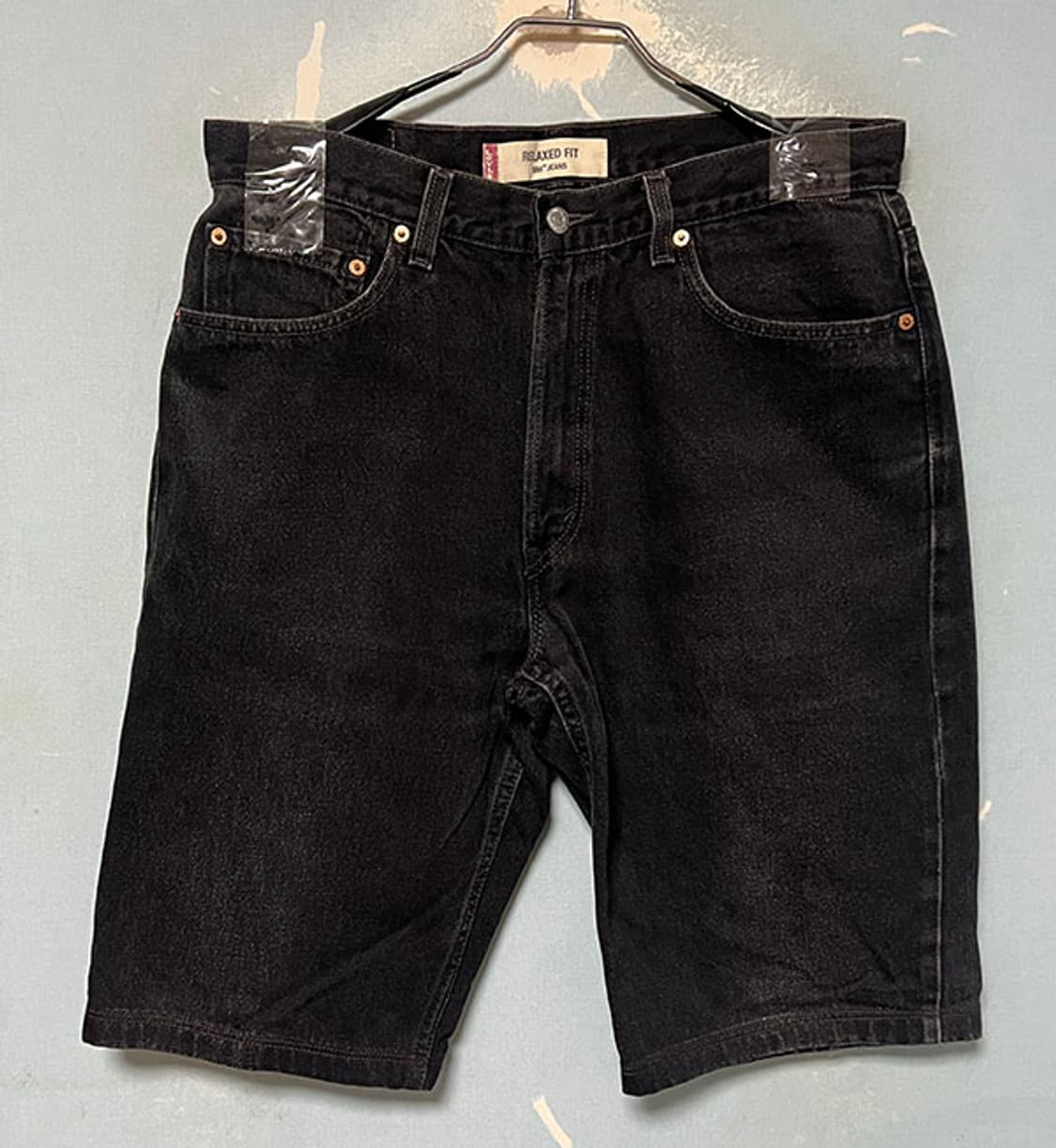리바이스550 00s 남자 청반바지 데님쇼츠 릴렉스핏 흑청 L 32 상품이미지1