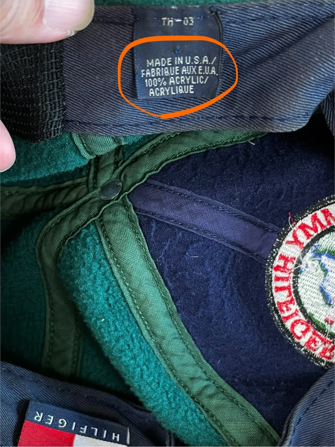 국내 유일 90s Made USA 타미힐피거 올드스쿨 후리스 플리스 모자 상품이미지6