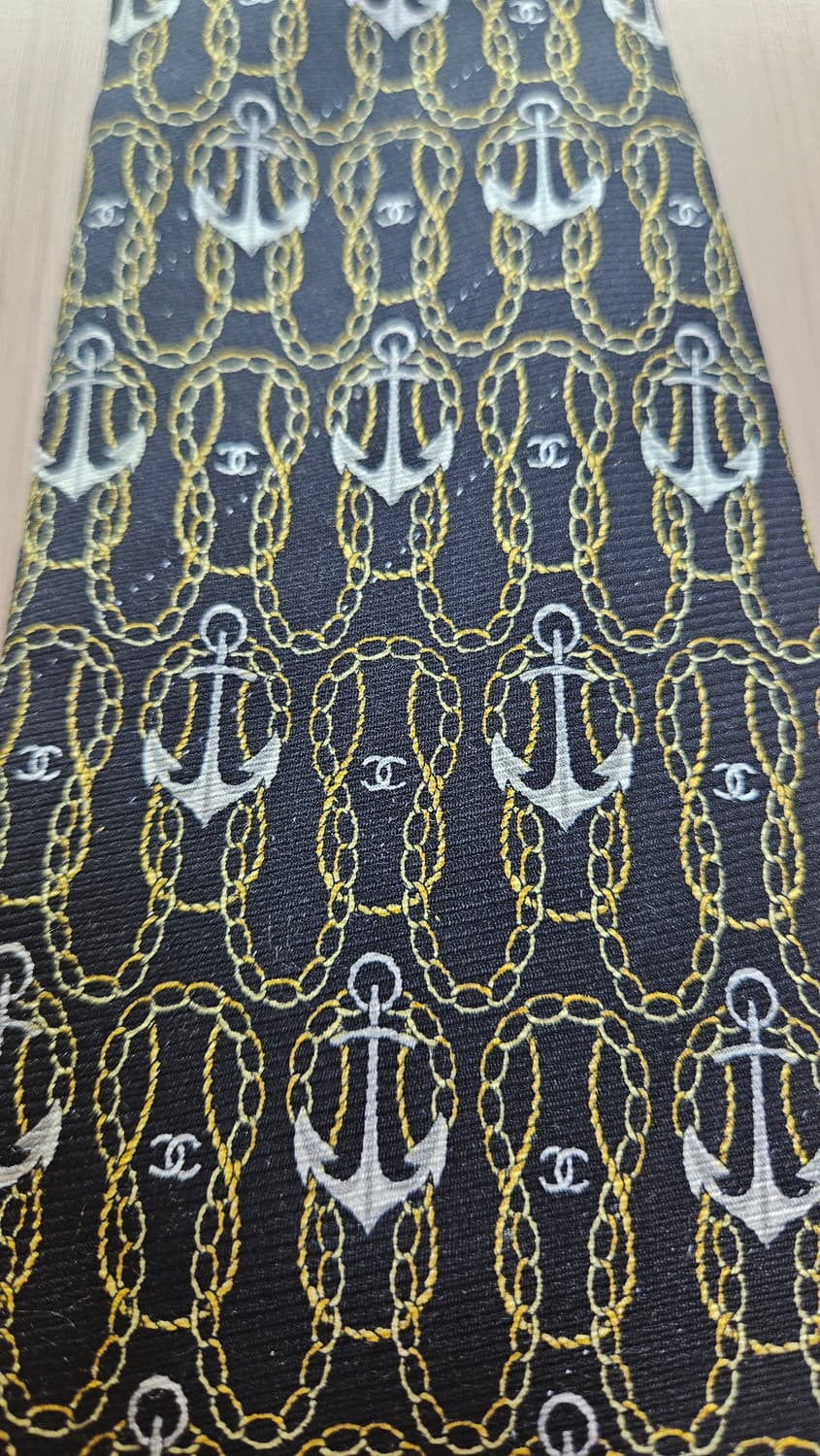[단종/초희귀] 샤넬 빈티지 마린 앵커 넥타이/10cm 초광폭/상태 최상 상품이미지8