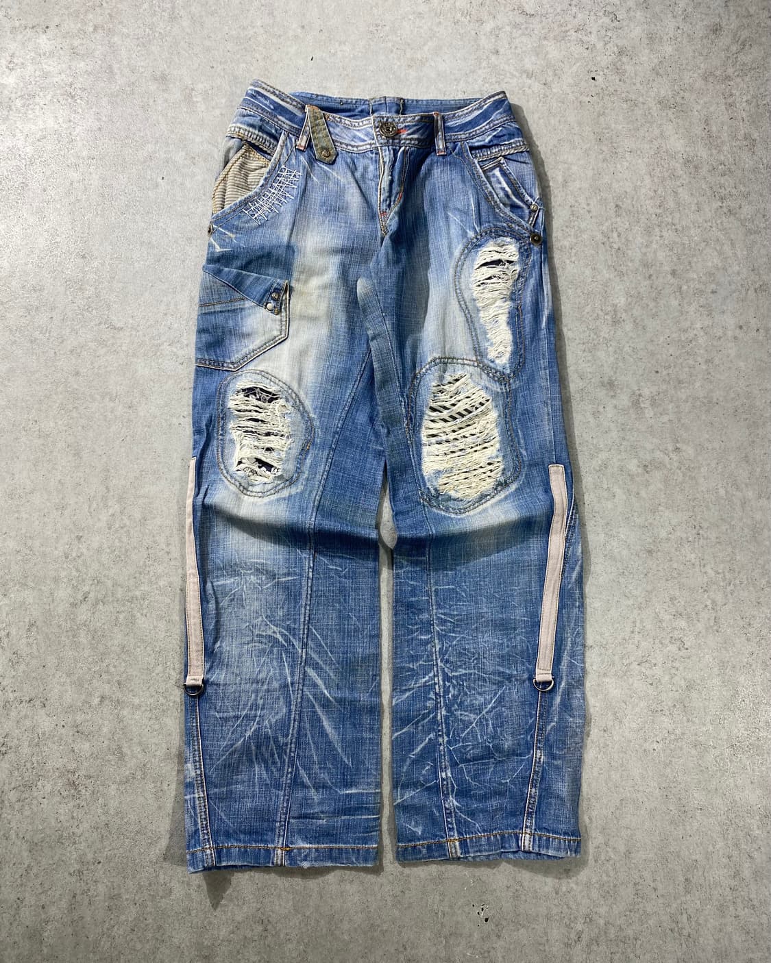[28] None 빈티지 Y2K 디스트레스드 데님팬츠 상품이미지1