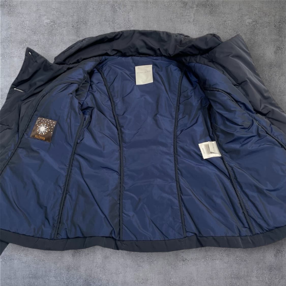 비올란티 Violanti 딥네이비 하이넥 더블버튼 다운 패딩 자켓 42 상품이미지3