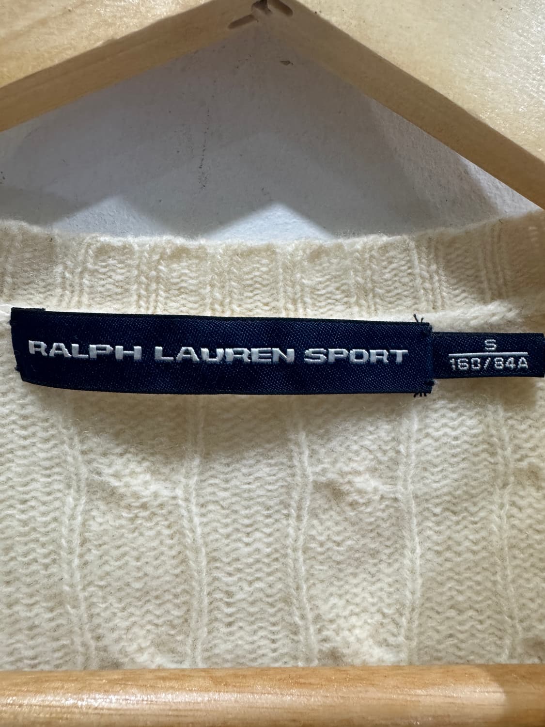 랄프로렌 아이보리 케이블 브이넥 니트 S 상품이미지4