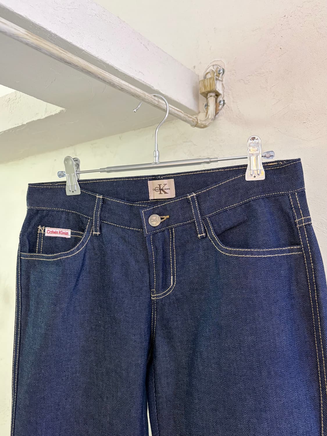 90s 캘빈클라인 라인스톤 부츠컷 데님 made in Italy 상품이미지3