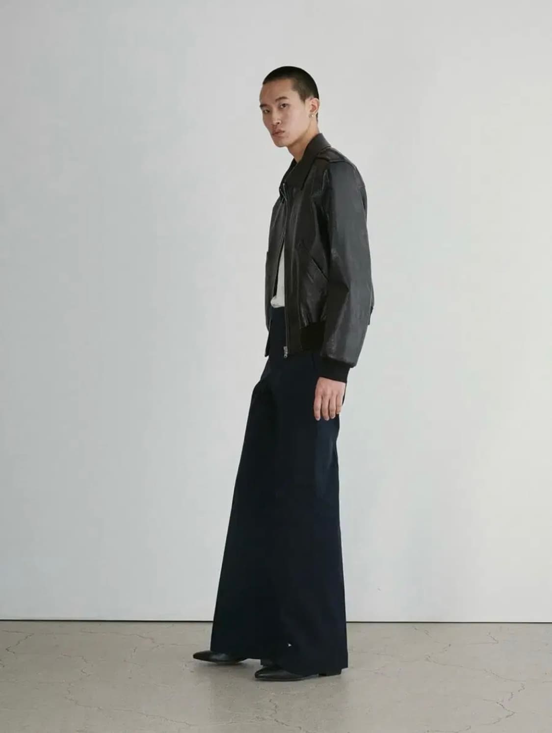 [M] 렉토 벤 에폴렛 고트 레더 가죽 점퍼 자켓 상품이미지3