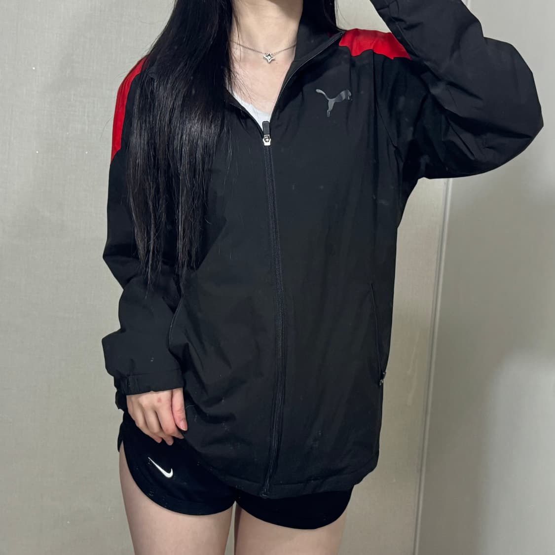 퓨마  빨검 배색 바람막이 집업 🖤❤️ 상품이미지2