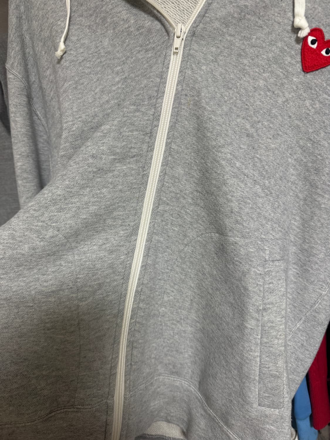 꼼데가르송 회색 후드집업 L 상품이미지5